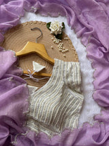 Crunchy Chiffon Saree with Pearl Blouse