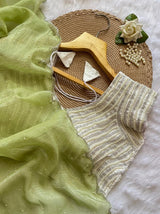 Crunchy Chiffon Saree with Pearl Blouse