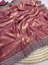 Space Silk Handwork Saree - Rose Mauve