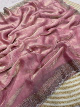 Space Silk Handwork Saree with Siroski Work