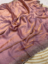 Space Silk Handwork Saree with Siroski Work