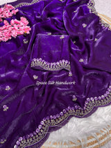 Handwork Space Silk Party Wear Saree