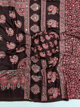 Ajrakh Mirror Saree with Mirror Patta
