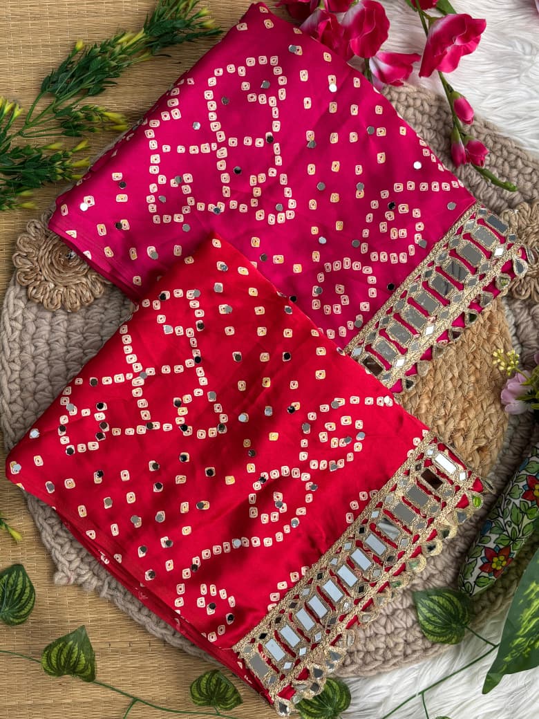 Ajrakh Bandini Crepe Silk Saree