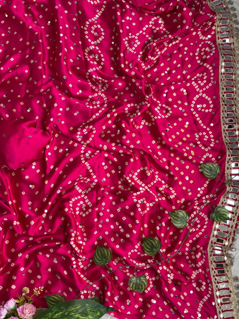 Ajrakh Bandini Crepe Silk Saree