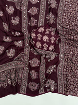 Ajrakh Mirror Saree with Mirror Patta