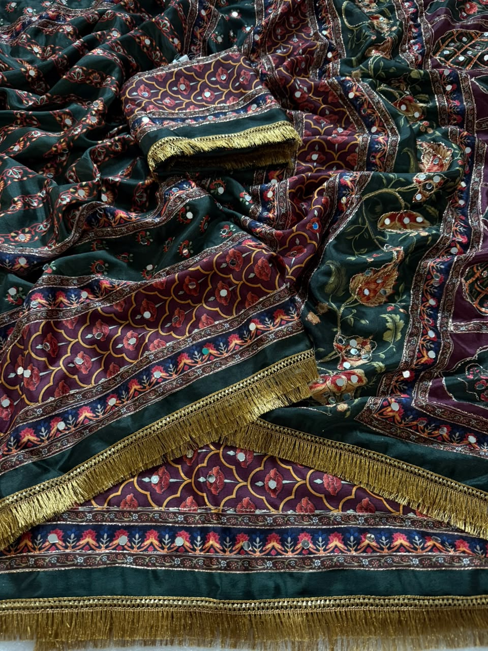 Ajrakh Mashmillow Priyamani Inspired Mirror Saree
