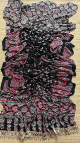 Ajrakh Mirror Saree with Real Mirror Work
