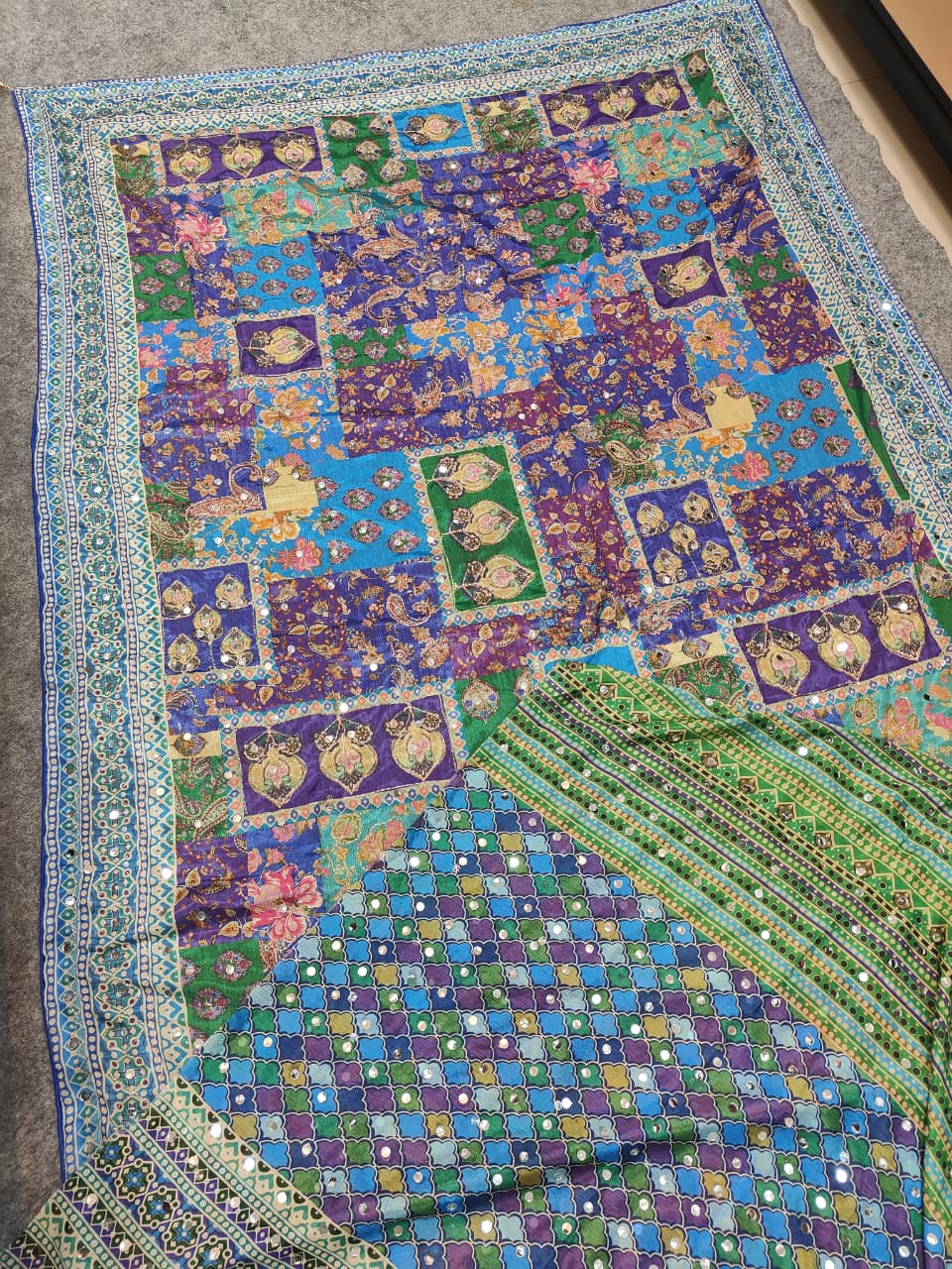 Laya Mam Inspired Chinon Soft Mirror Saree