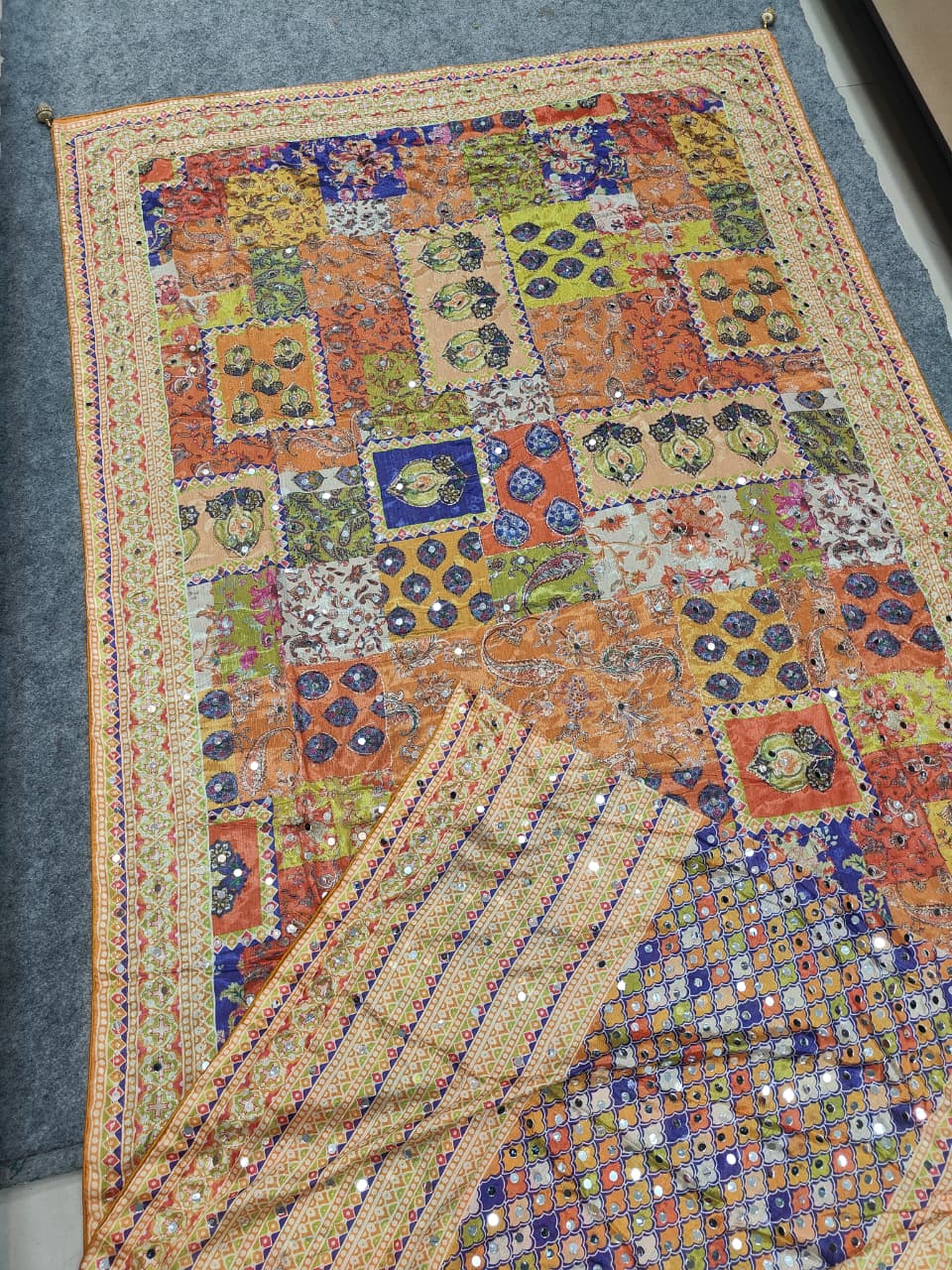 Laya Mam Inspired Chinon Soft Mirror Saree