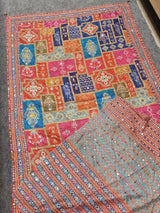 Laya Mam Inspired Chinon Soft Mirror Saree