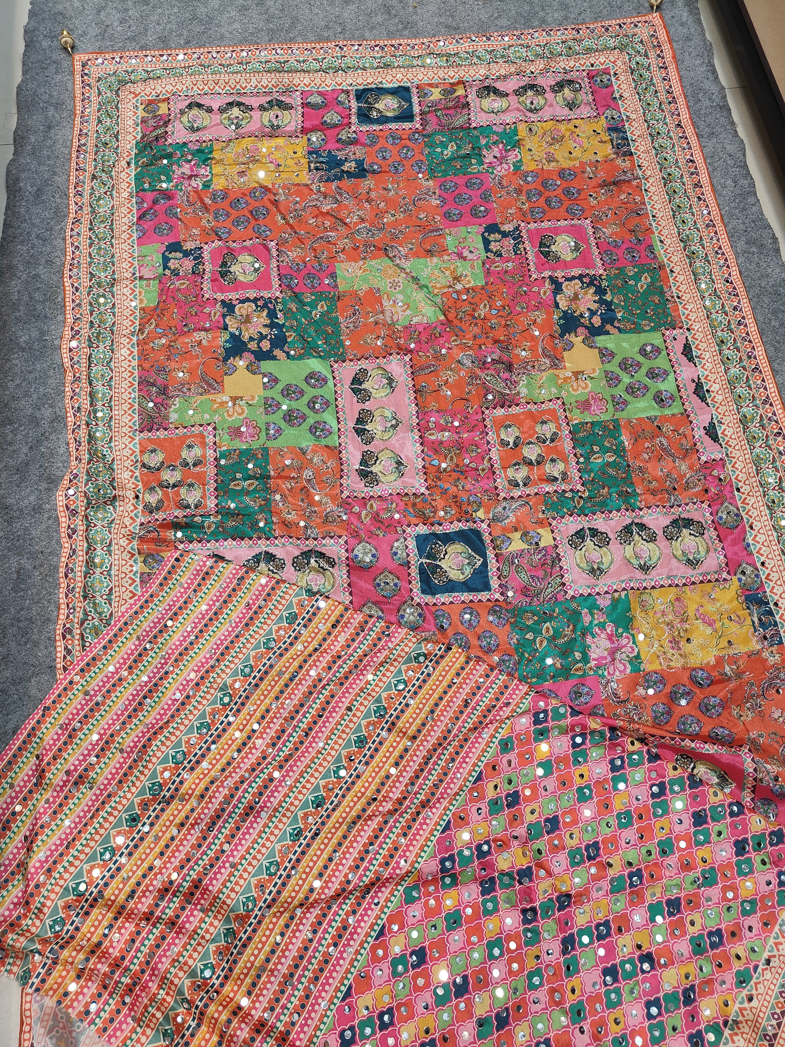 Laya Mam Inspired Chinon Soft Mirror Saree