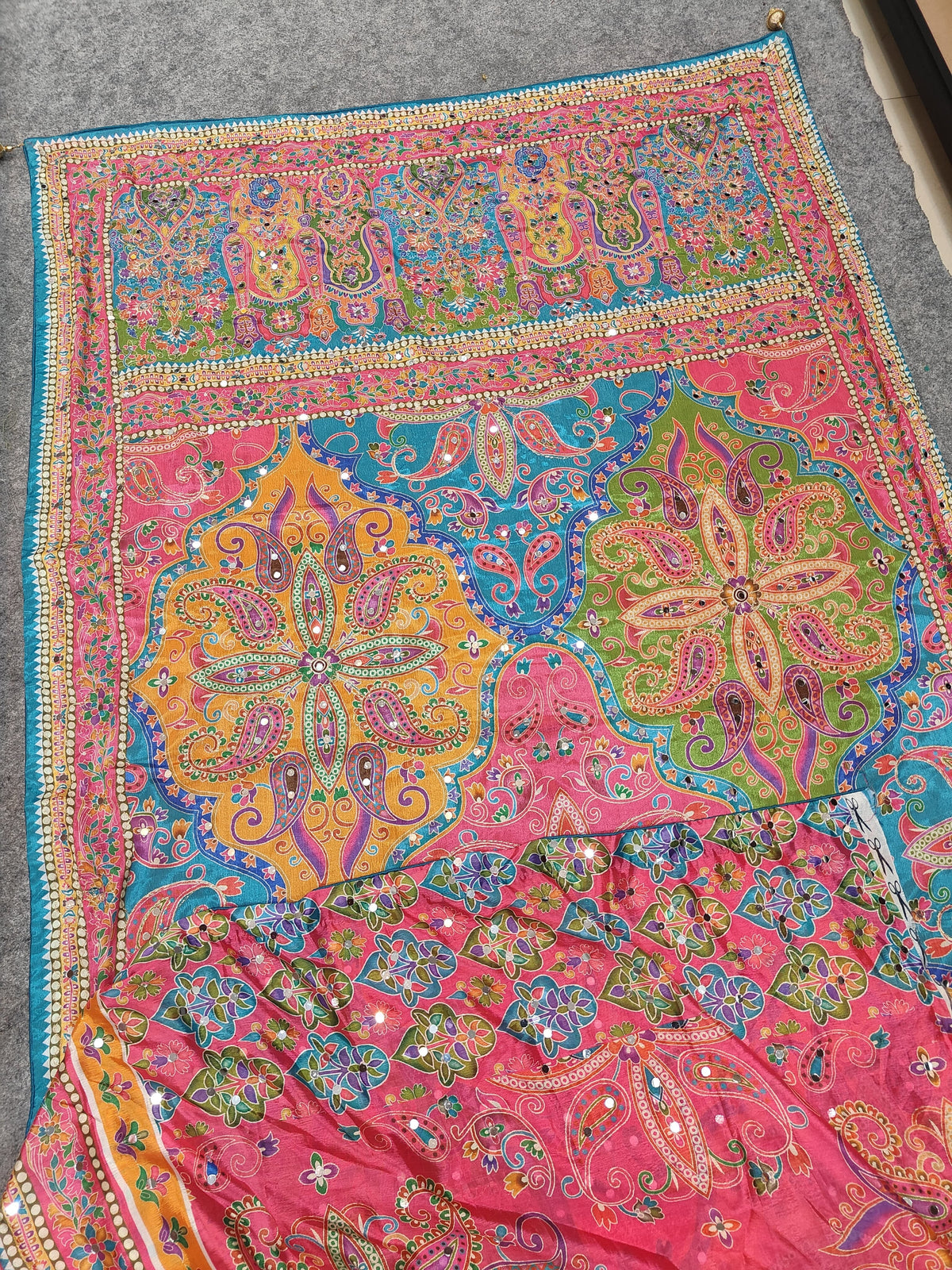 Laya Mam Inspired Chinon Soft Mirror Saree