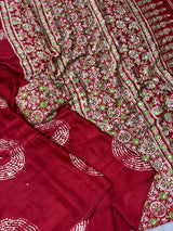 Ajrakh Mirror Work Saree