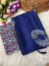 Ajrakh Mirror Work Saree