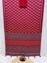 Ajrakh Mirror Work Saree with Real Mirror Work