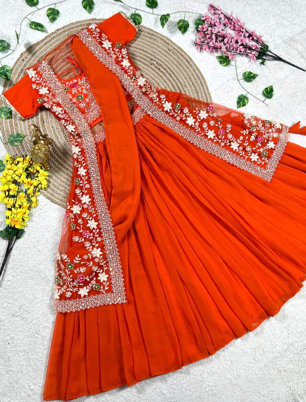 1 Minute Half Saree with Coat