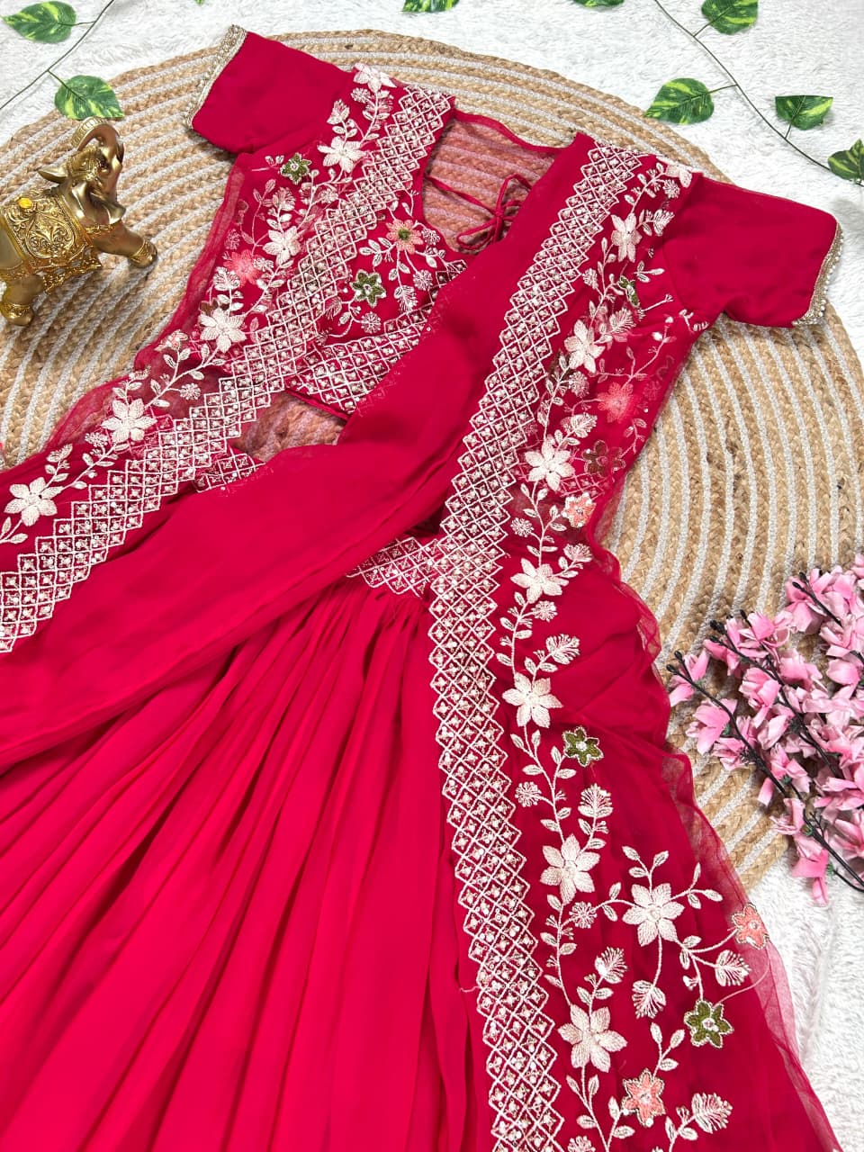 1 Minute Half Saree with Coat