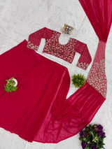 1 Minute Ready To Wear Saree - Premium Faux Georgette