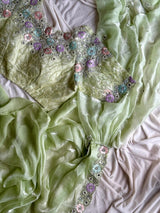 1 Minute Saree Ready To Wear - Space Silk