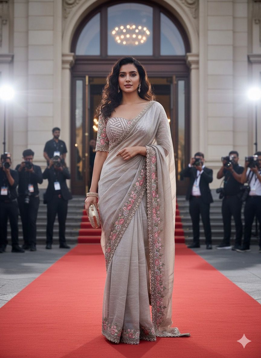 1 Minute Saree Ready To Wear - Space Silk