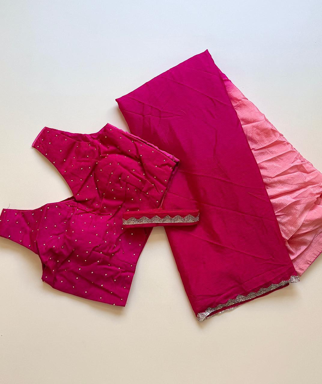 1 Minute Saree - Soft Pedding Chinon with Zardoshi Border