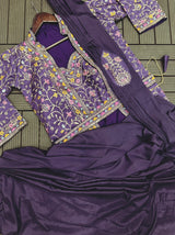 1 Minute Saree - Heavy Satin with Jalpari Jacket
