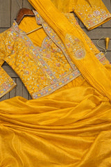 1 Minute Saree - Heavy Satin with Jalpari Jacket