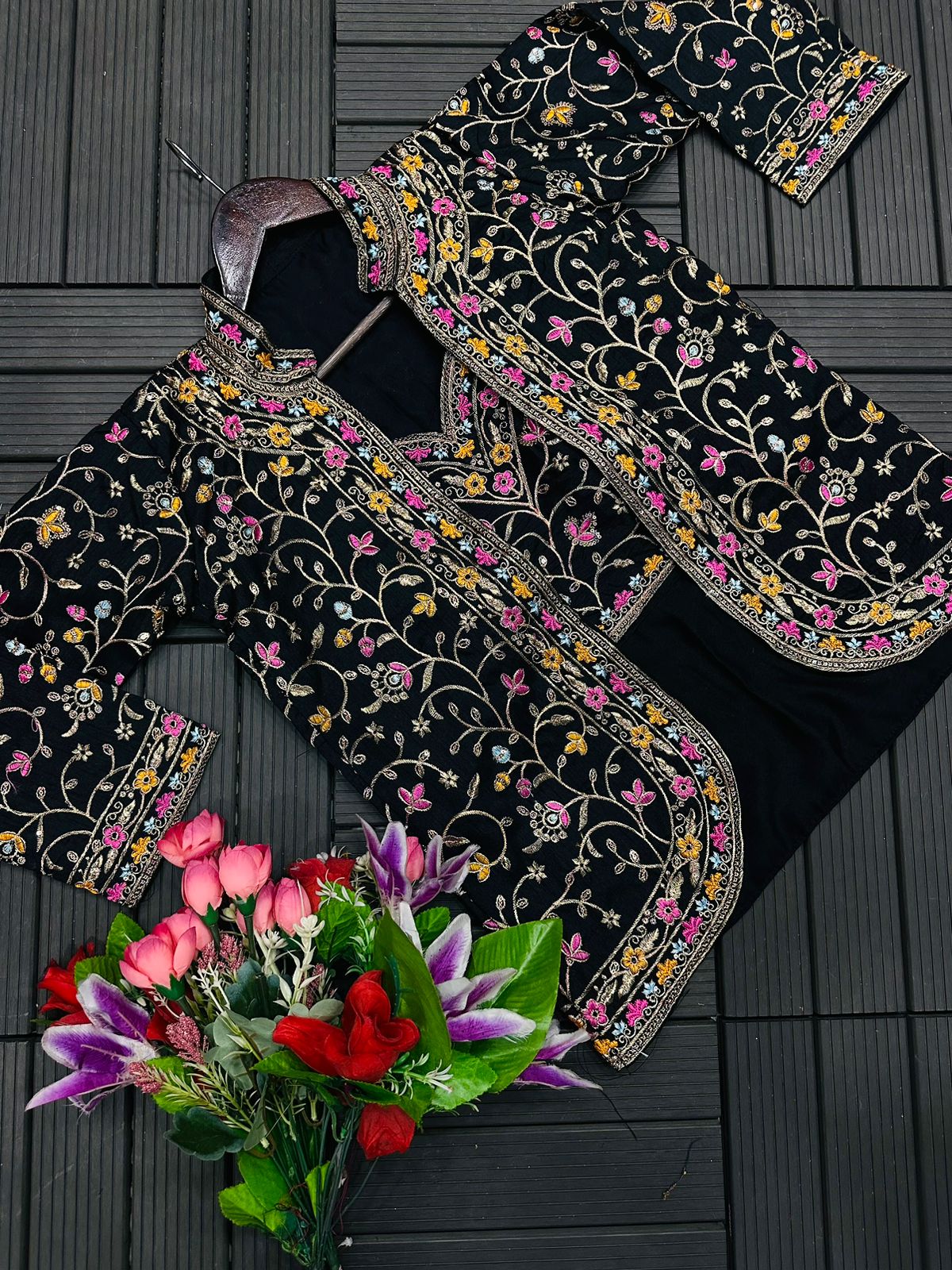 1 Minute Saree - Heavy Satin with Jalpari Jacket