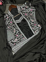 1 Minute Saree Ready To Wear with Full Coat - Heavy Rangoli