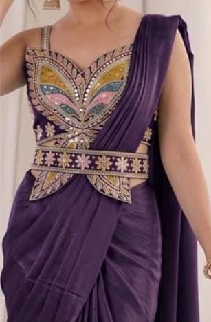 1 Minute Sarees - Heavy Chinon