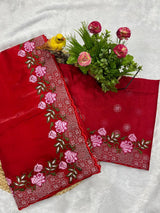 Glass Tissue with Embroidery