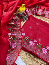 Glass Tissue with Embroidery