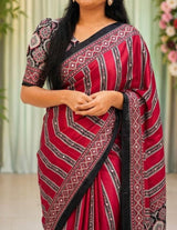 AJRAKH MIRROR saree
