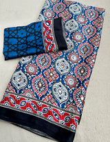 AJRAKH MIRROR saree