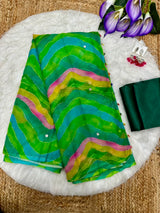 Multi colour tabi silk with real mirror
