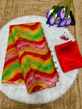 Multi colour tabi silk with real mirror