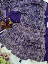 Ajrakh mirror saree