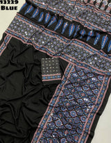 Crepe Silk with Ajrakh Mirror saree
