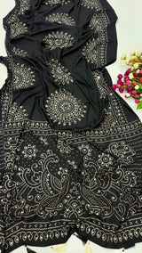 AJRAKH MIRROR saree with mirror all over