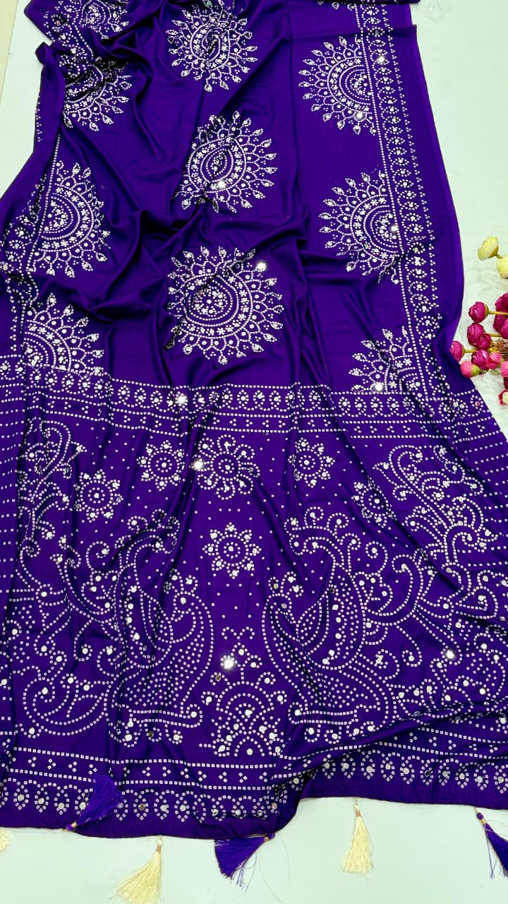 AJRAKH MIRROR saree with mirror all over