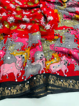 Mangalkari Viscose with 1500+real mirror work 1299/-