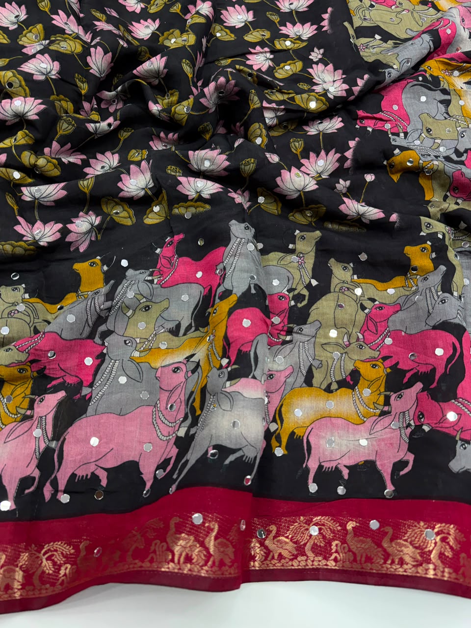 Mangalkari Viscose with 1500+real mirror work 1299/-