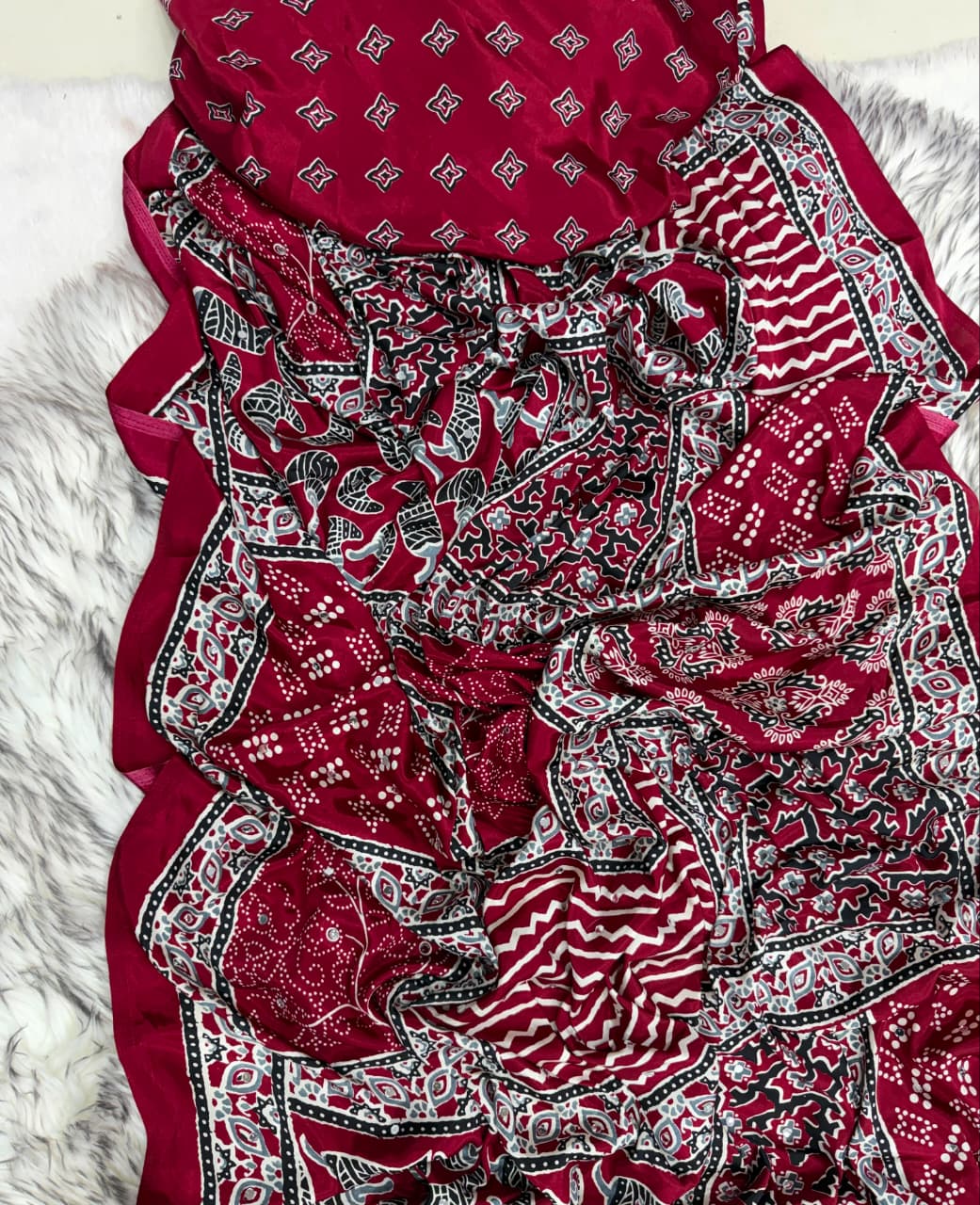 AJRAKH MIRROR saree 1700+ more all over saree