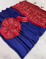 Pure gaji silk saree with real mirror