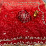 Chiffon georgette hand work sarees With dual shade