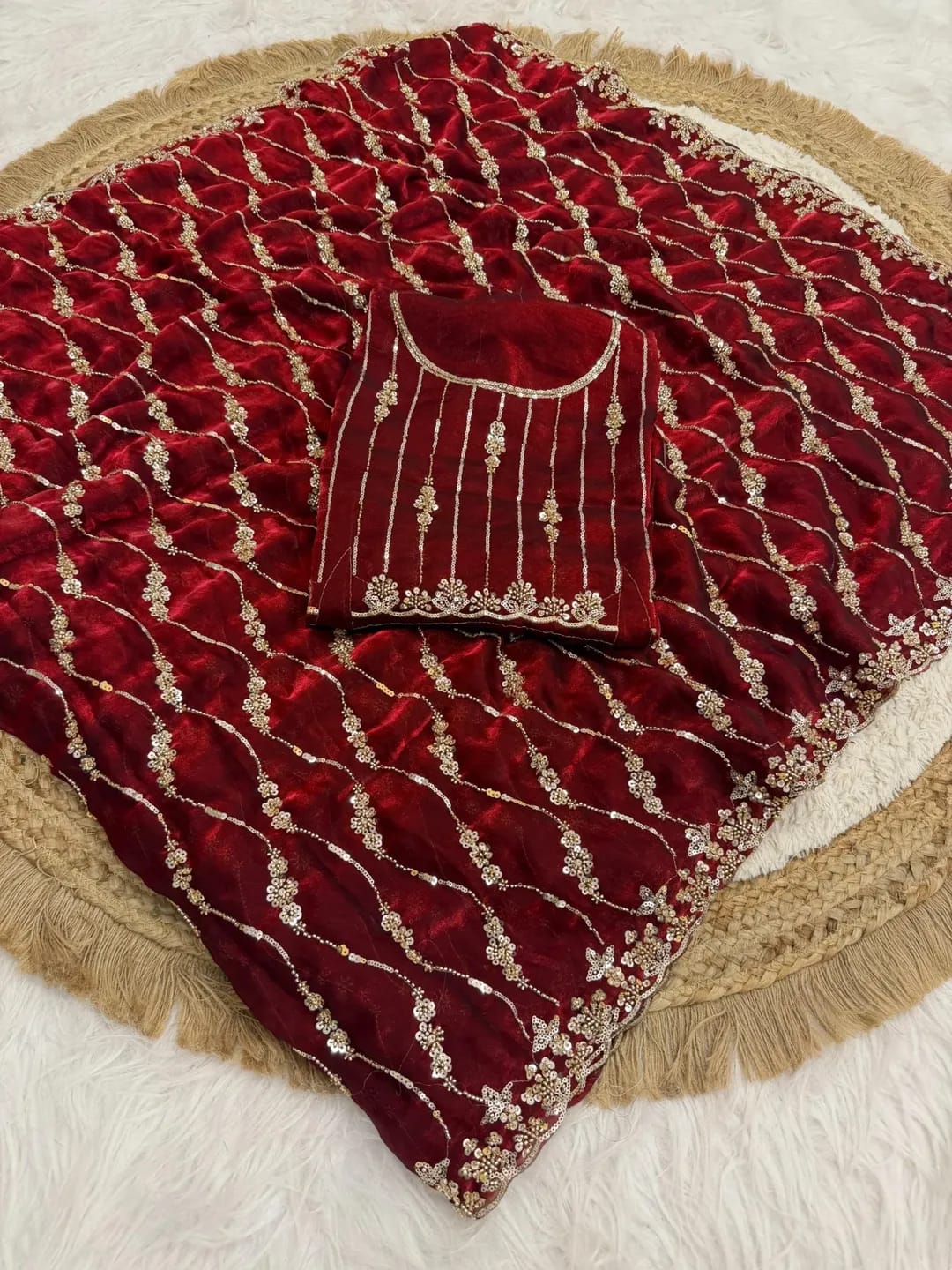Premium space silk saree with beautiful hand work 1st Edition sarees