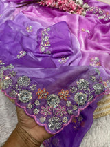 Space silk saree with handwork premium quality 