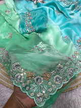 Space silk saree with handwork premium quality 