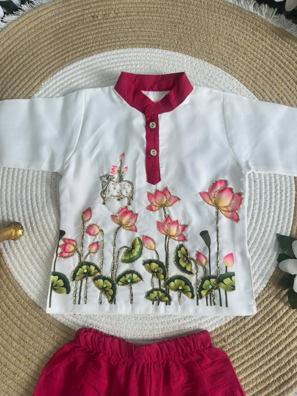 Kids Lotus dhoti kurta